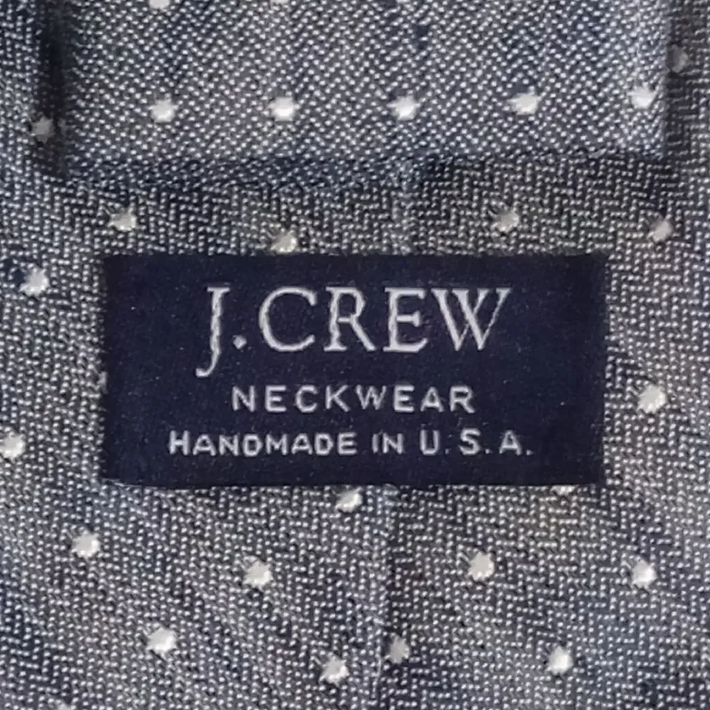 Gray Polka Dot Silk Tie
